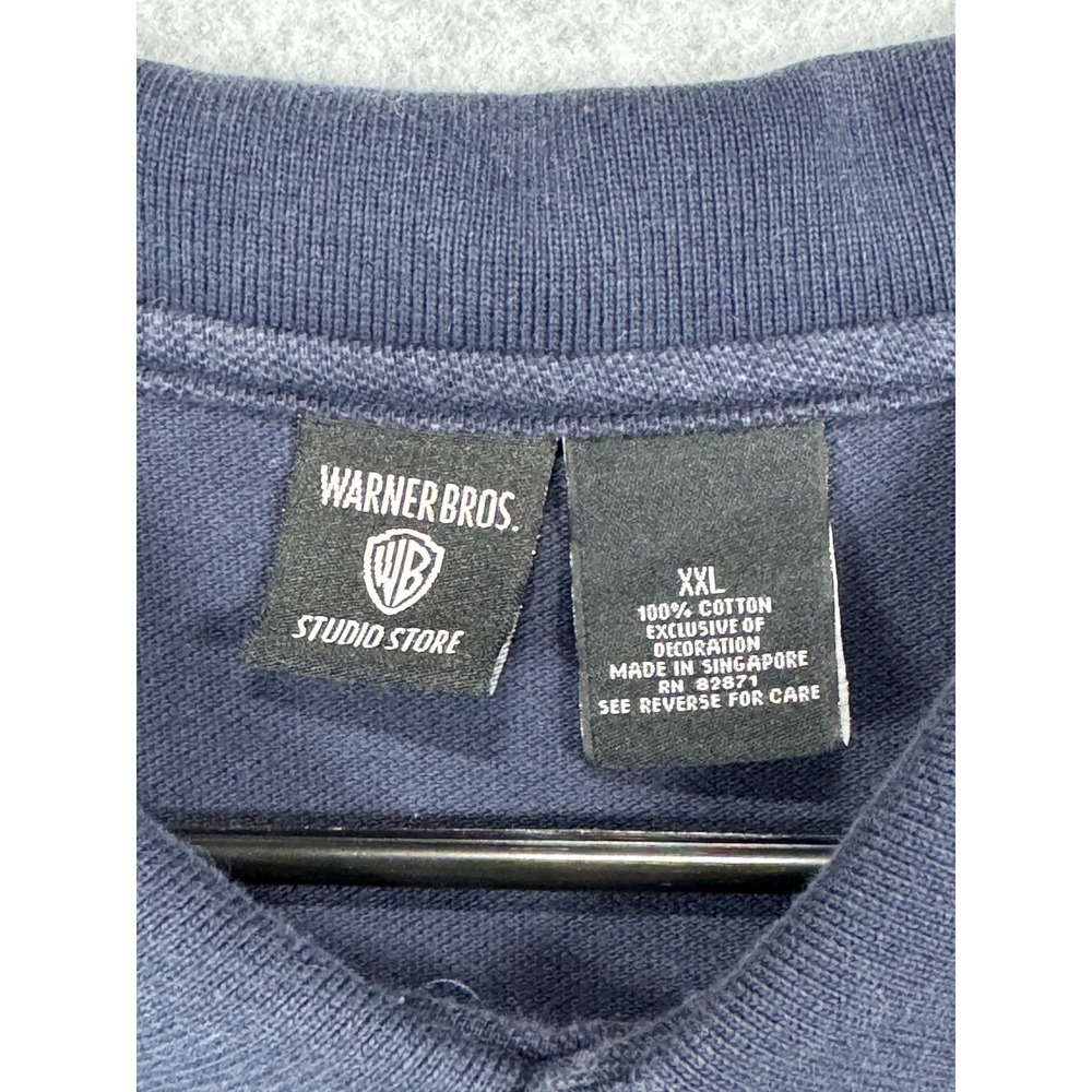 Vintage 1998 Warner Bros Studio Store Scooby-Doo Polo Shirt Mens XXL Navy Blue - Picture 4 of 9
